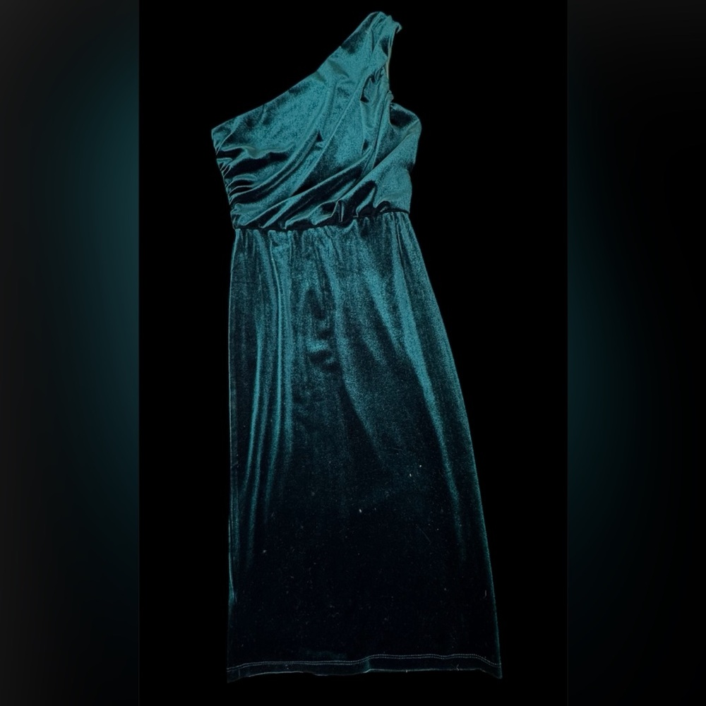 Elegant Teal/Green Velvet Dress